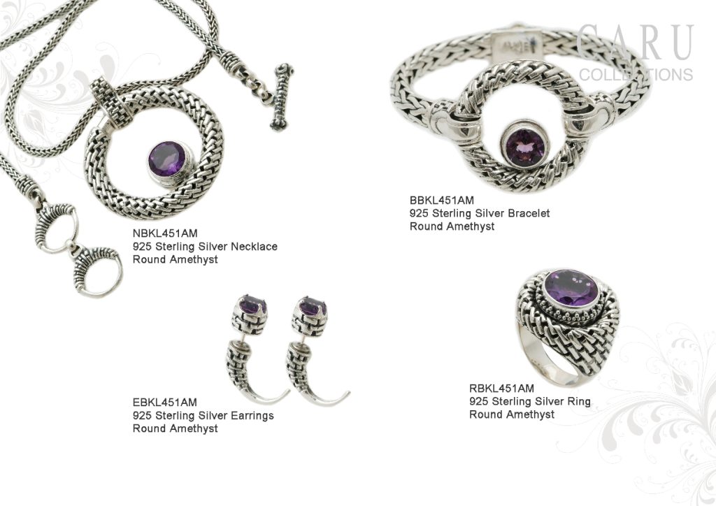 Sterling Silver Necklace, Bracelet, Earring and Ring, Available with : Amethyst, Blue Topaz, Round Citrine, and Round Lemon Quartz
